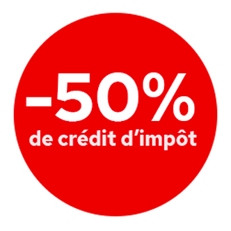 -50% de crédit d'impôt